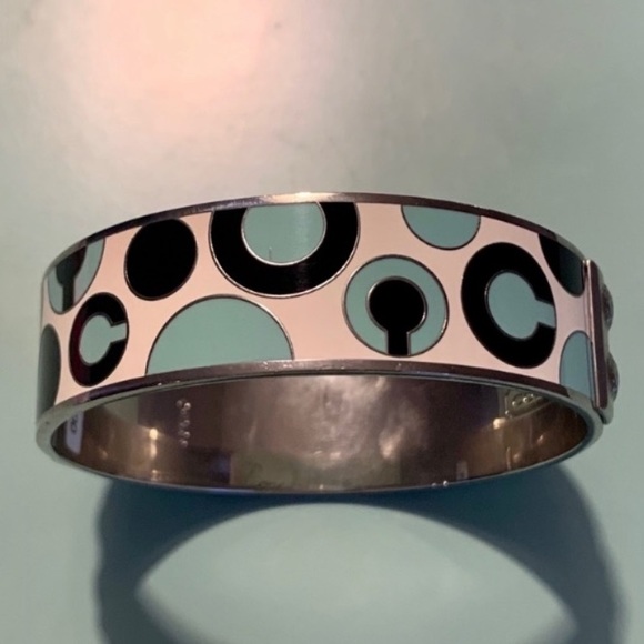 Coach Blue and White Enamel Logo Bangle - Picture 5 of 6
